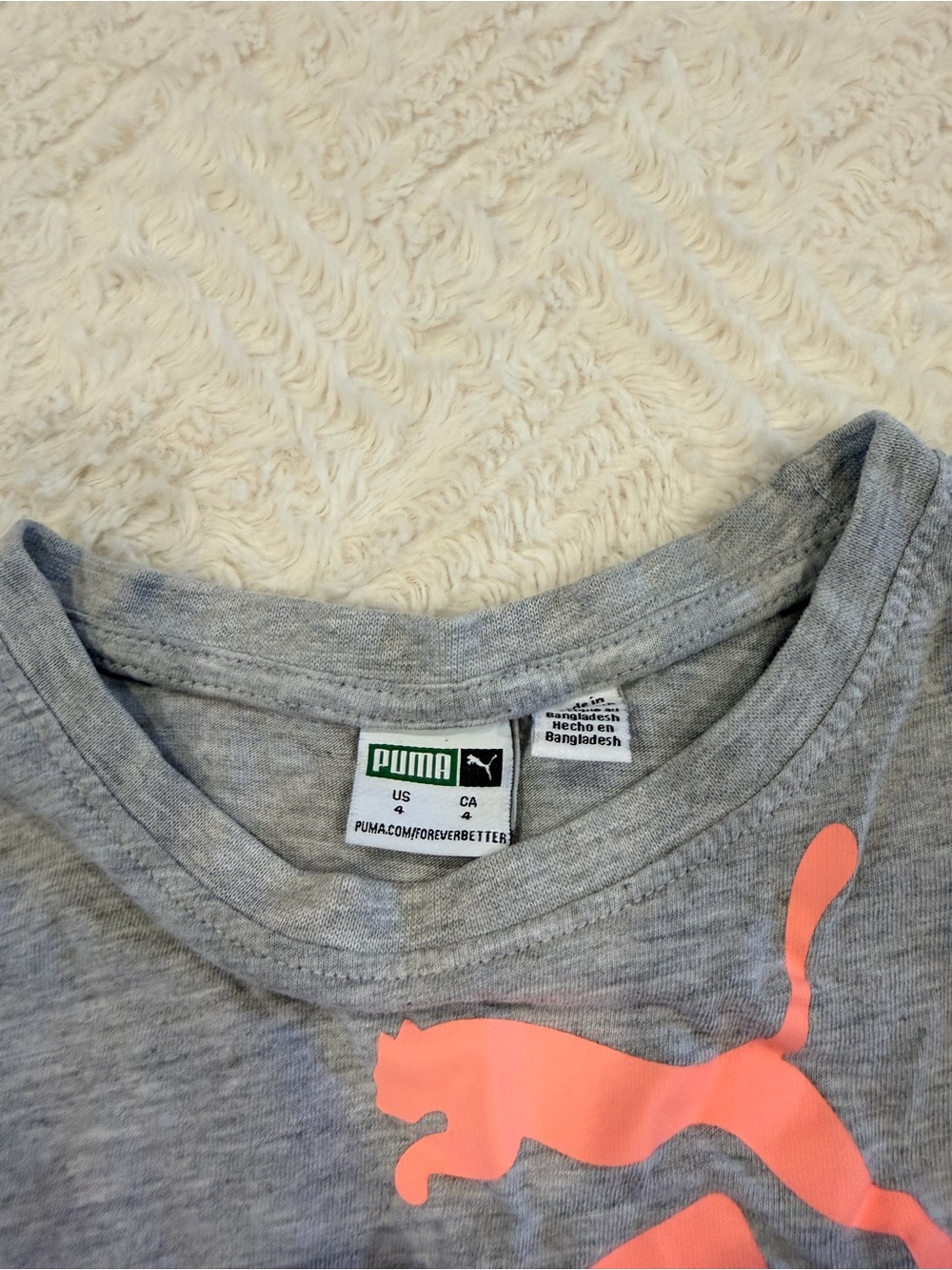 Puma Gray Tee & Lavender Tank with Coral Pink Logo - Picture 5 of 6